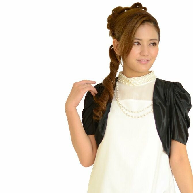 ネックレス付きサテンドレープボレロ 