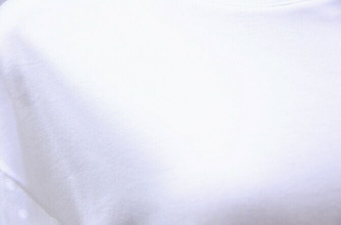 袖チュールレース重ねＴシャツ（ホワイト）