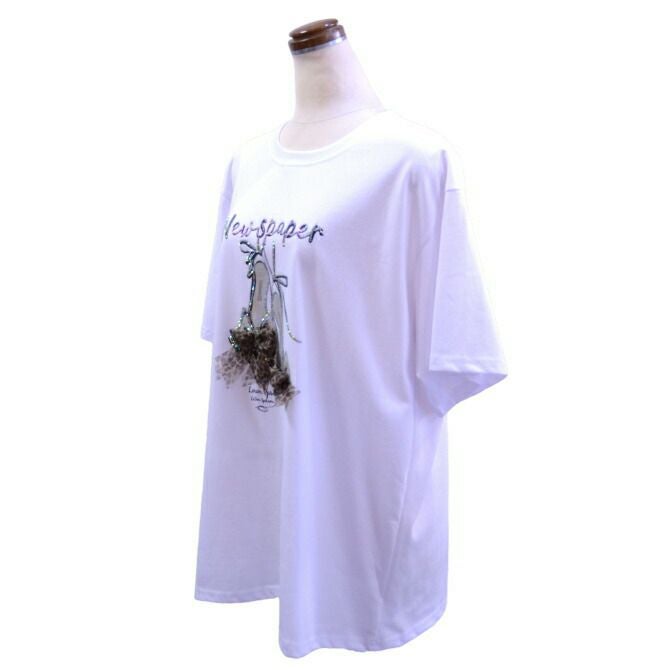 ミュールプリントリボンＴシャツ（ホワイト）